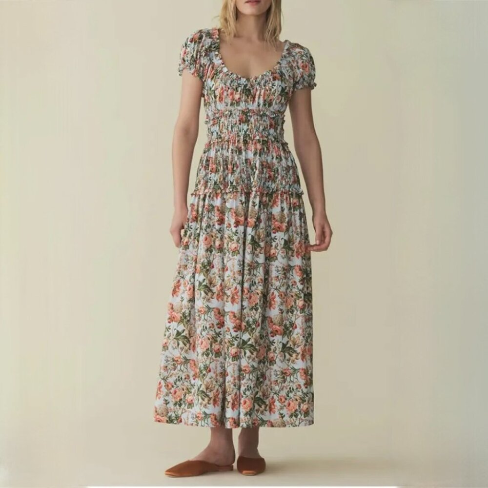 DÔEN Leanne Floral Midi-Dress Dress, Calico Garden